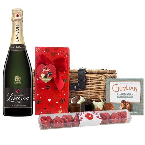 Lanson Le Black Creation Brut Champagne 75cl And Chocolate Love You Hamper